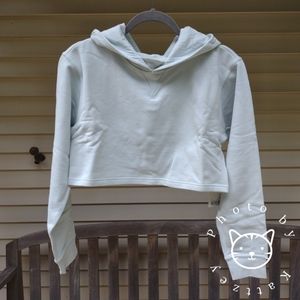 Lululemon All Yours Cropped Hoodie Ocean Air Size 4 NWT